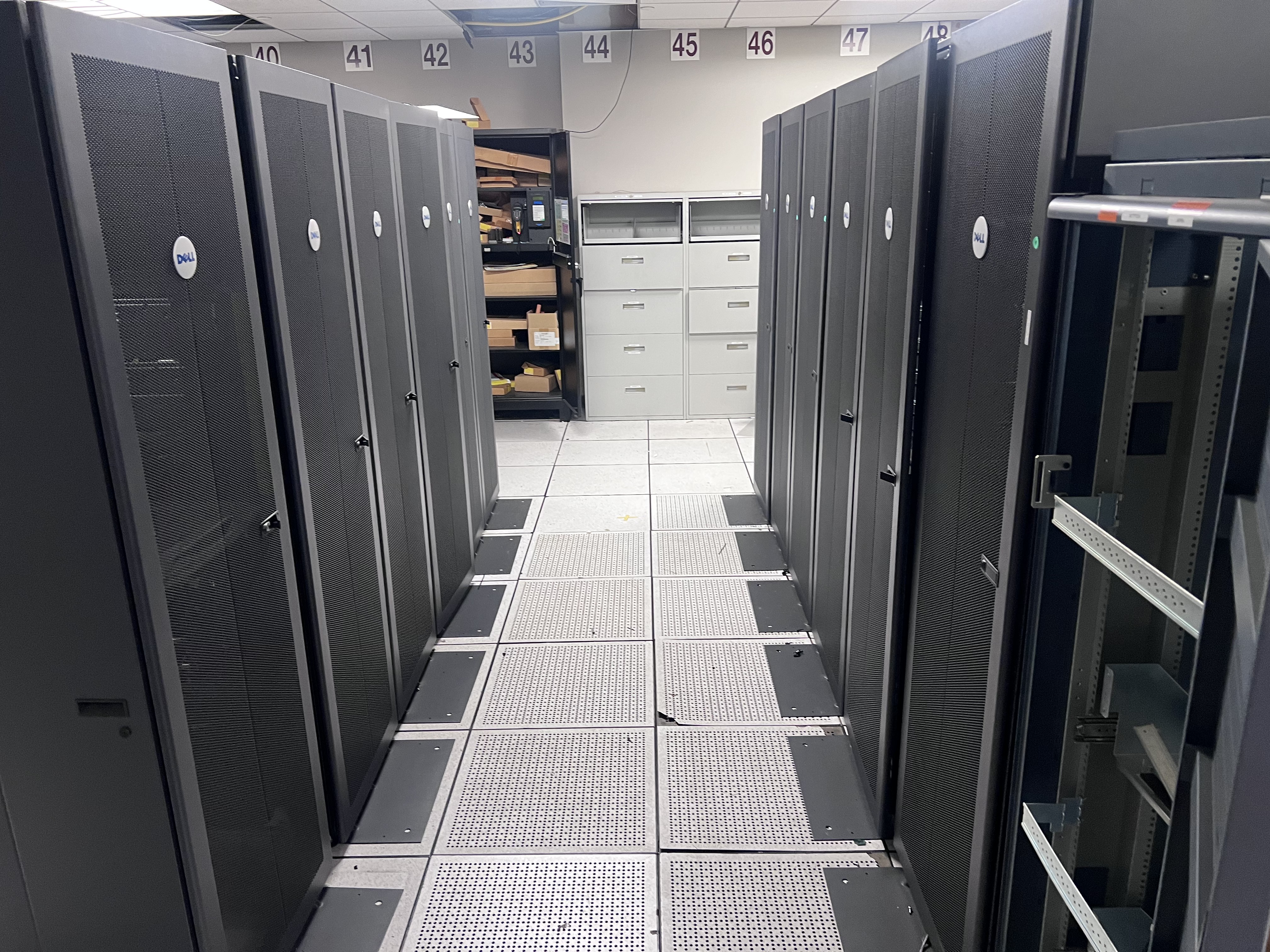 Server hall aisle within an existing facility